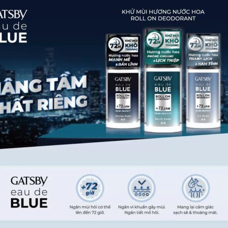 Lăn Khử Mùi Hương Nước Hoa Gatsby Eau De Blue Deodorant Roll On