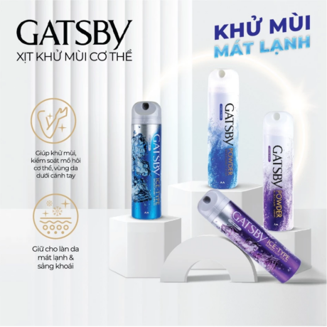 Xịt Khử Mùi Cơ Thể Gatsby Powder Deodorant Spray 135g