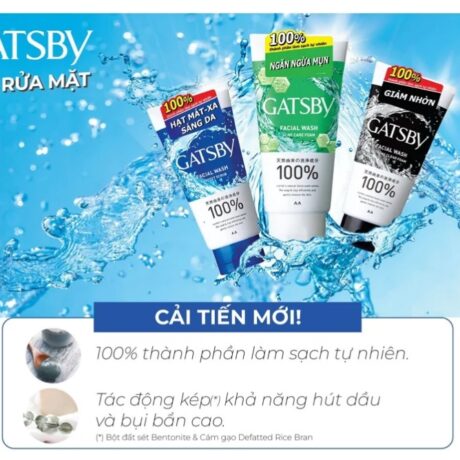 Sữa rửa mặt Gatsby Facial Wash 130g