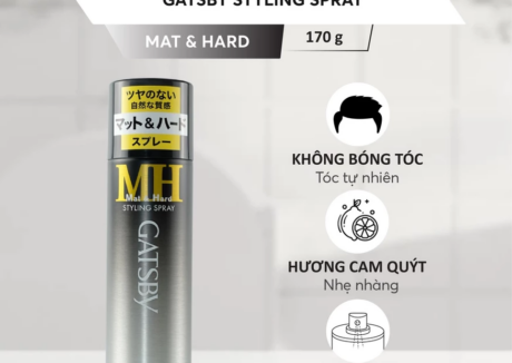 Gôm Xịt Tạo Kiểu Tóc Gatsby Styling Spray Mat & Hard 170g