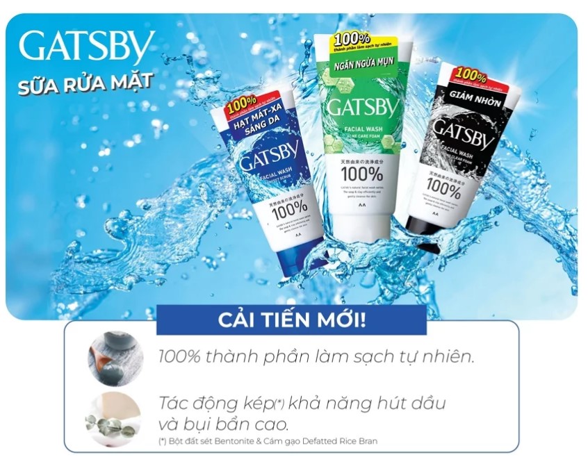 Sữa rửa mặt Gatsby Facial Wash 130g